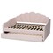 Baxton Studio Timila Modern and Contemporary Light Pink Velvet Fabric Upholstered Queen Size Daybed with Trundle 215-11550-ZORO - alternate 6